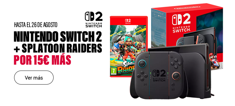 Nintendo Switch 2 + Splatoon Raiders por 15€ más Nintendo Switch 2 + Splatoon Raiders por 15€ más