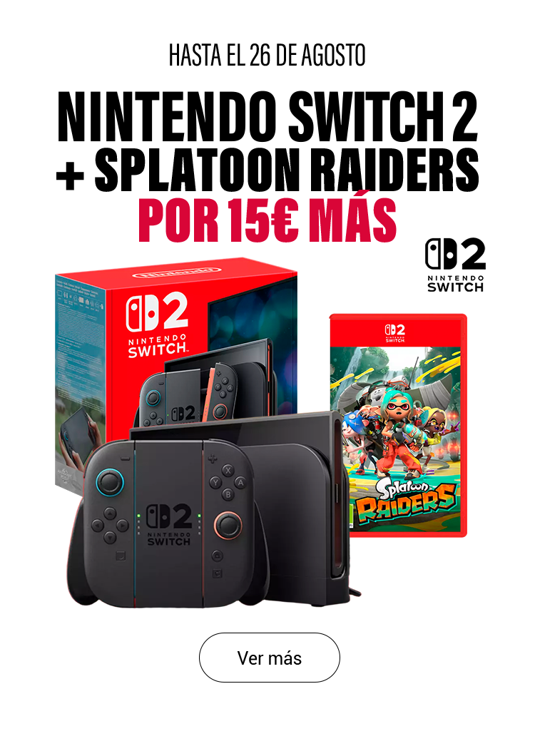 Nintendo Switch 2 + Splatoon Raiders por 15€ más Nintendo Switch 2 + Splatoon Raiders por 15€ más