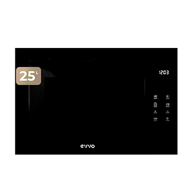 Microondas integrable Evvo Mi45 Glass Bl, 25L 1200W Negro Microondas integrable Evvo Mi45 Glass Bl, 25L 1200W Negro