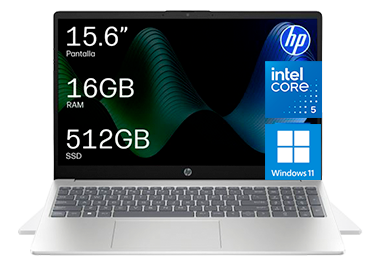 Ordenador portátil HP Laptop 15-fd1006nsx, Intel Core 5-120U, 16GB RAM, 512GB SSD, Intel Graphics, Windows 11 Home, 15.6