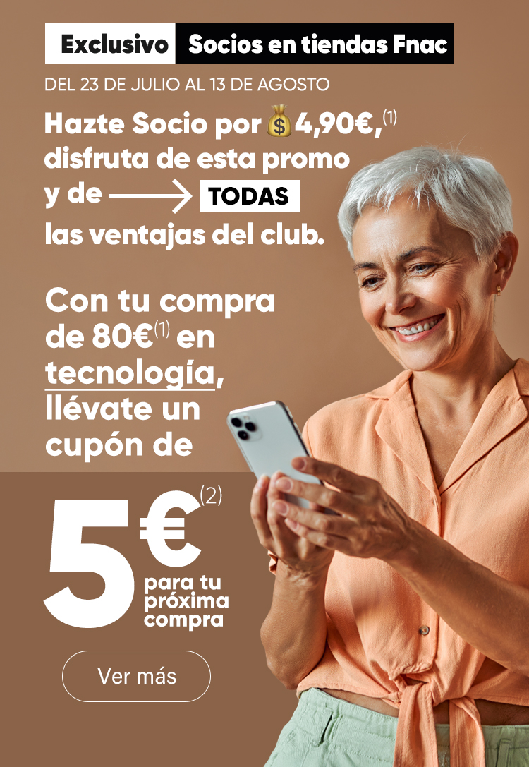 HAZTE SOCIO POR 4,90&euro;CON TU COMPRA DE 80&euro; EN TECNOLOGÍA LLÉVATE UN CUPÓN DE 5&euro;